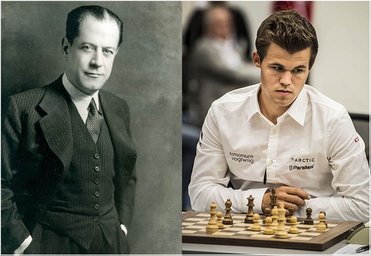 Capablanca a Carlsen — symbolické porovnanie
